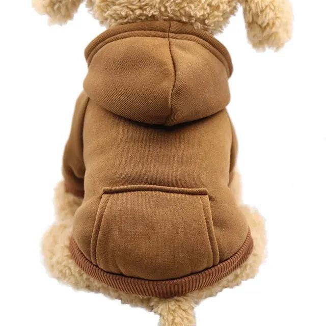 Brown Cozy Fleece Dog Hoodie Colorful, Comfy, and Perfect for Cold Weather