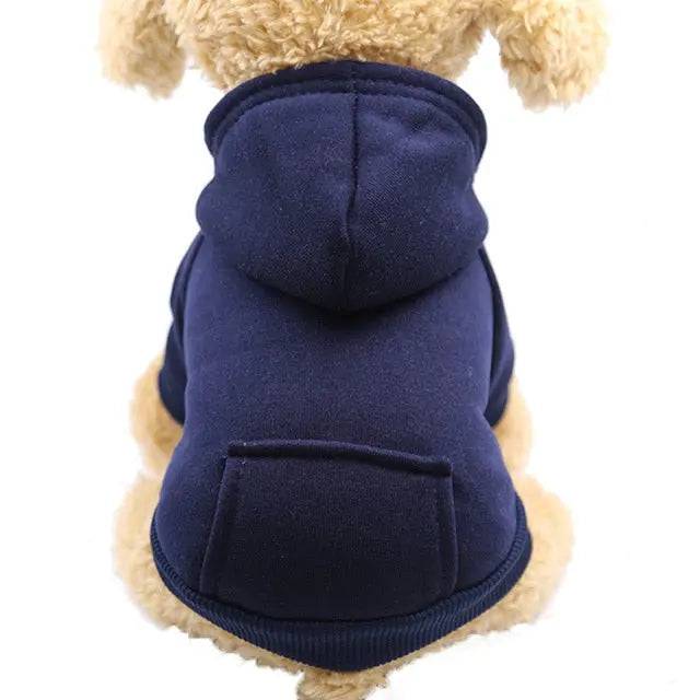 Navy Blue Cozy Fleece Dog Hoodie Colorful, Comfy, and Perfect for Cold Weather