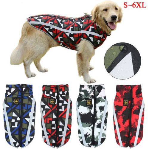 Red Large Breed Coat Waterproof Reflective Warm Winter Jacket for Big Dogs