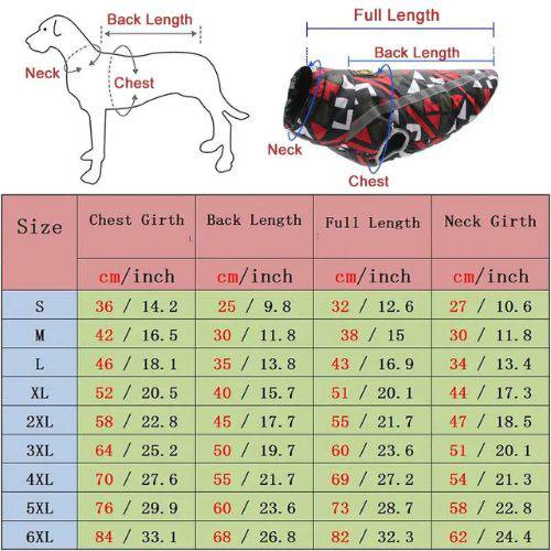 Red Large Breed Coat Waterproof Reflective Warm Winter Jacket for Big Dogs