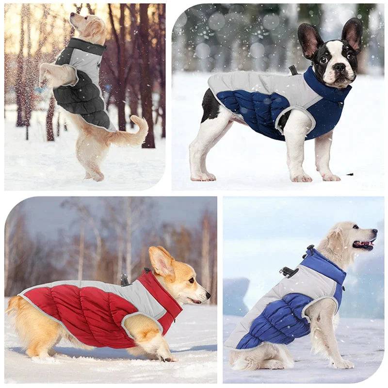 Red Warm Jacket Waterproof Clothes For Dog Winter Pet Costume Coat Vest
