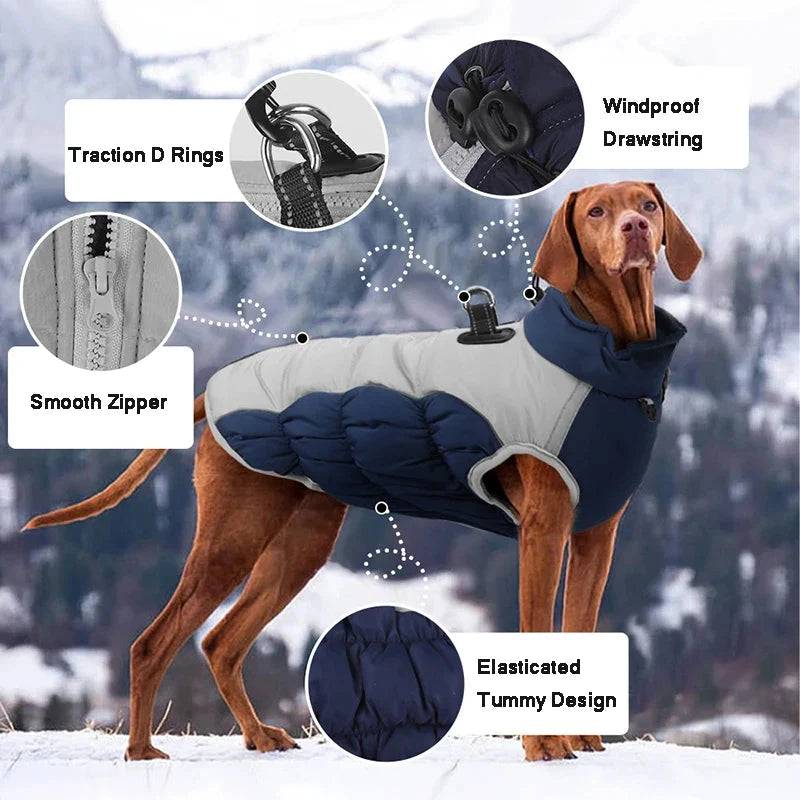 Red Warm Jacket Waterproof Clothes For Dog Winter Pet Costume Coat Vest